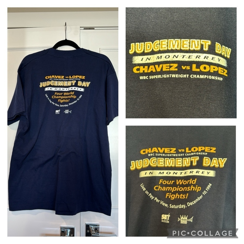 Vintage Boxing Chavez VS Lopez Judgement Day 94’ Navy T-Shirt Size Large